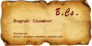 Bognár Csombor névjegykártya