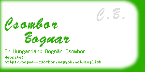 csombor bognar business card