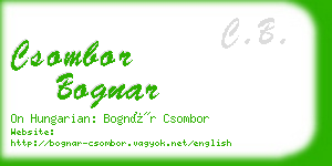 csombor bognar business card